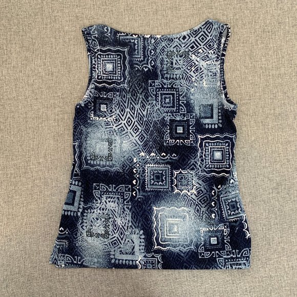 Islanders Womens Blue Blouse Medium Sleeveless Lightweight Top Polyester Spandex - Picture 8 of 9